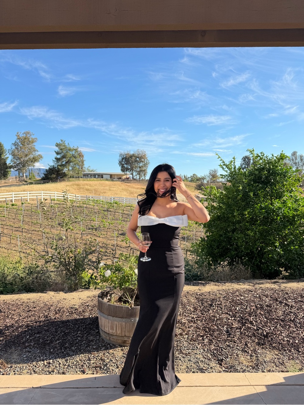Unique Vintage Black and White Off-Shoulder Evening Gown